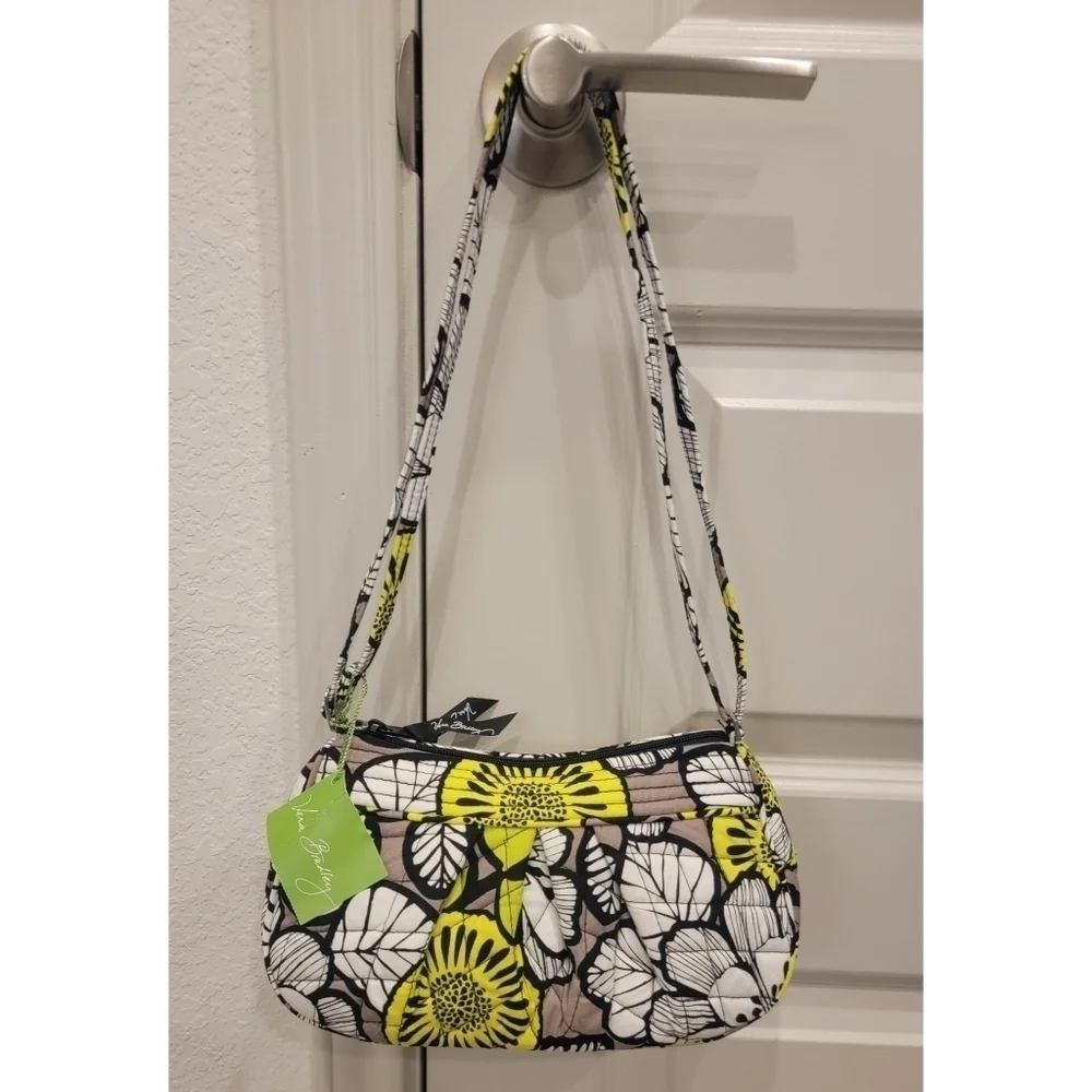 Vera Bradley Yellow White and Black Shoulder Bag Crossbody Purse